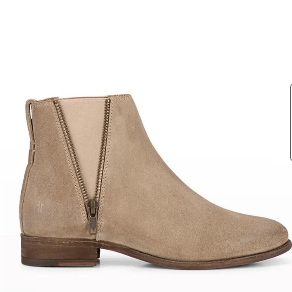 Frye Carly Ash Suede Double Zip Chelsea Boots 7.5